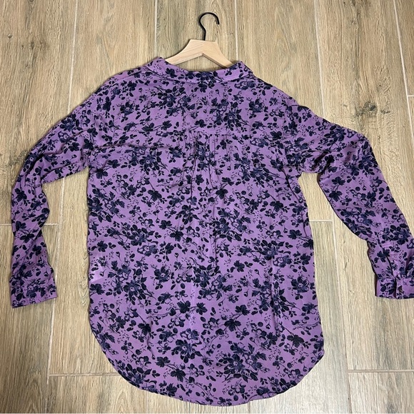 Pilcro Anthropologie Blouse Top Shirt Floral Romy Relaxed Button Oversized Linen - Picture 5 of 14